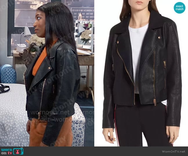 Trina Rocks the Signature Leather Moto Jacket on GH | WornOnTV