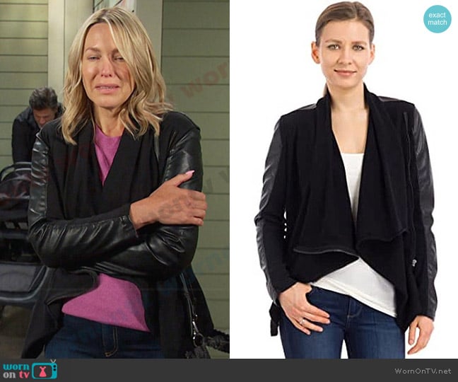 Blank NYC Faux Leather Drape Front Jacket worn by Nicole Walker (Arianne Zucker) on Days of our Lives