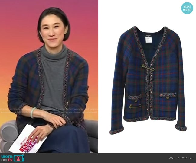 Chanel Multicolor Tweed Jacket worn by Eva Chen on Today