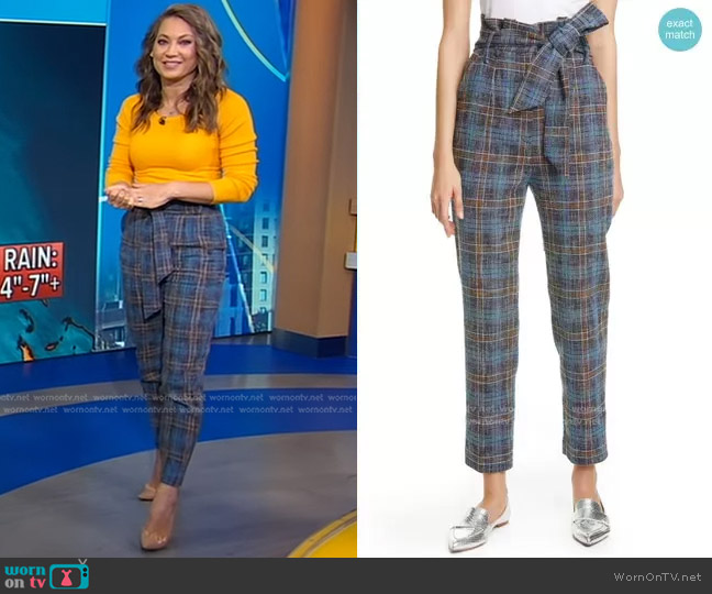 WornOnTV: Ginger’s blue plaid pants on Good Morning America | Ginger ...