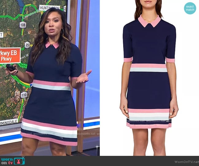 WornOnTV: Adelle’s blue stripe trim dress on Today | Adelle Caballero ...