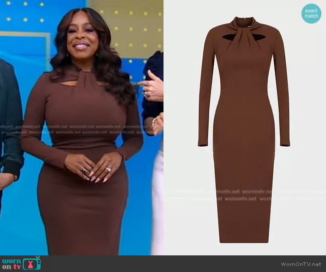 Giorgio Armani Cutout Milano Jersey Dress worn by Niecy Nash-Betts on Good Morning America