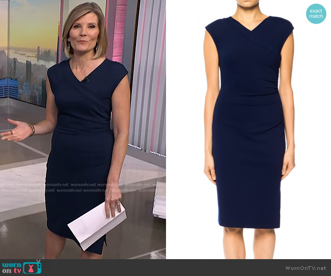 Diane von Furstenberg Gathered Cap Sleeve Dress worn by Kate Snow on NBC News Daily