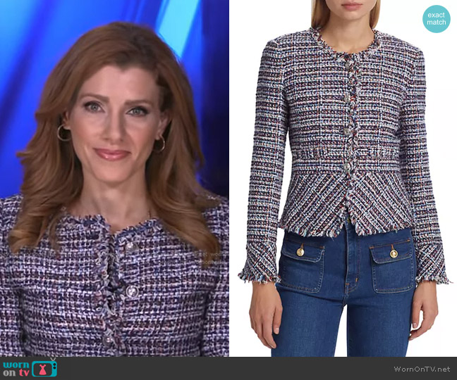 Derek Lam 10 Crosby Elizabeth Tweed Peplum Jacket worn by Julia Boorstin on NBC News Daily