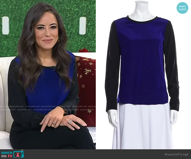 Diane von Furstenberg Louisa Silk Top worn by Kaylee Hartung on Today