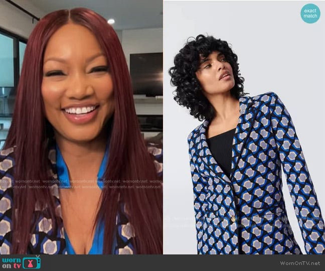 Diane von Furstenberg Disa Wool Jacquard Blazer worn by Garcelle Beauvais on NBC News Daily