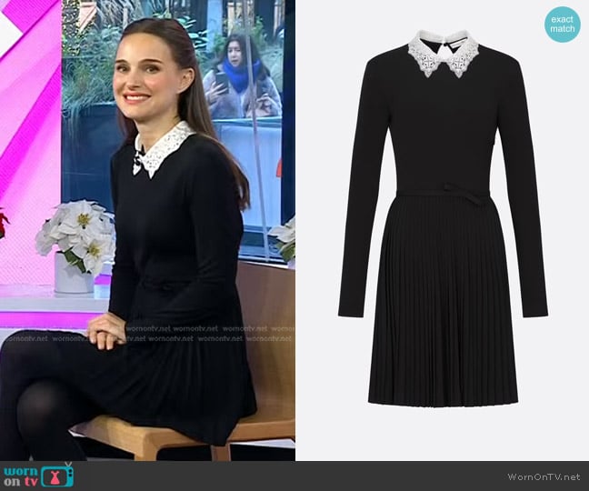 Dior Pleated Short Dress worn by Natalie Portman on Today