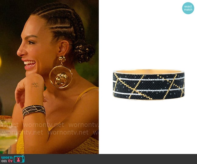 Eden + Elie Wide Gold Bangle - Spirit Of Place City Night worn by Amanza Smith on Selling Sunset