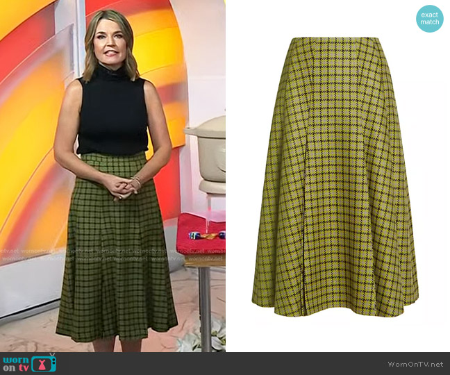 WornOnTV: Savannah’s green plaid midi skirt on Today | Savannah Guthrie ...