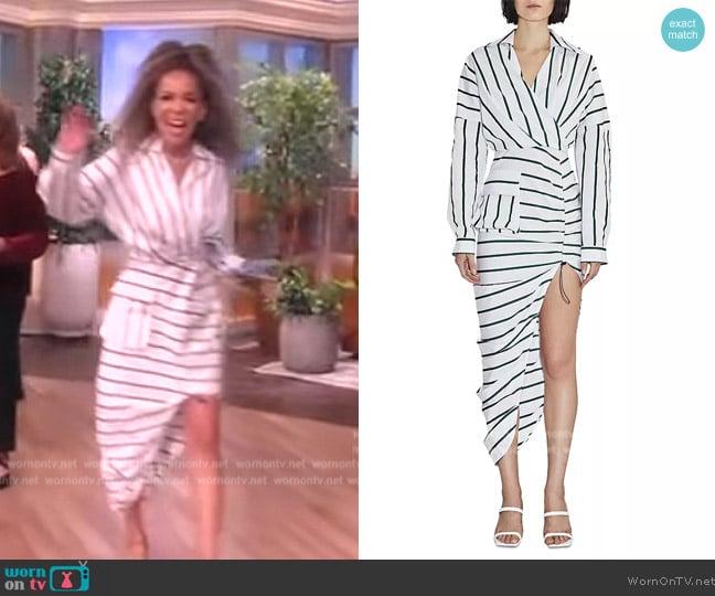 Et Ochs Faith Stripe Midi Shirtdress worn by Sunny Hostin on The View