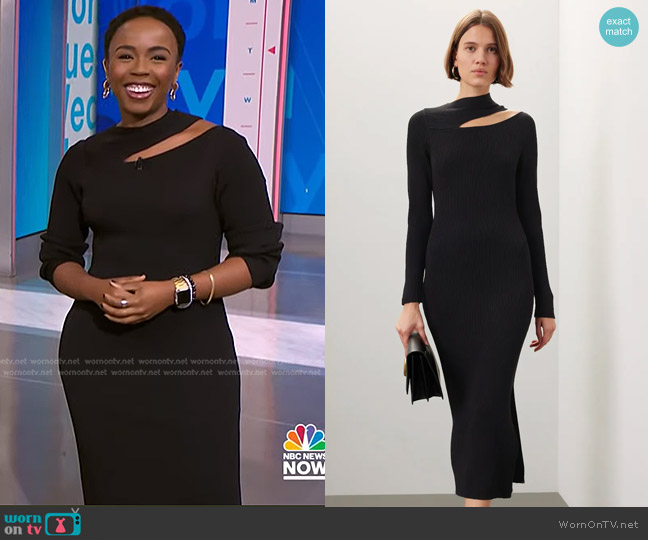 Eudon Choi Collective Shoulder Cut Out Knit Dress worn by Zinhle Essamuah on NBC News Daily