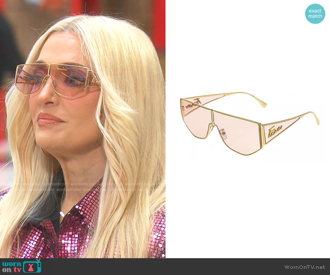 Fendi Disco Aviator Metal Sunglasses worn by Erika Jayne on The Real Housewives of Beverly Hills