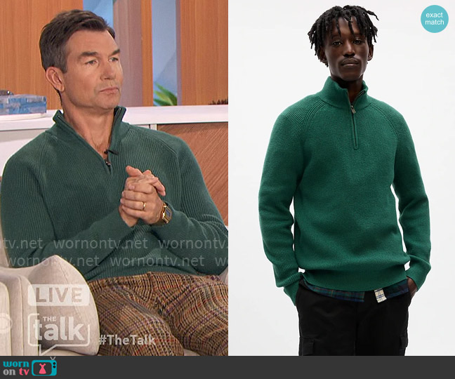 WornOnTV: Jerry's green quarter zip sweater on The Talk, Jerry O'Connell