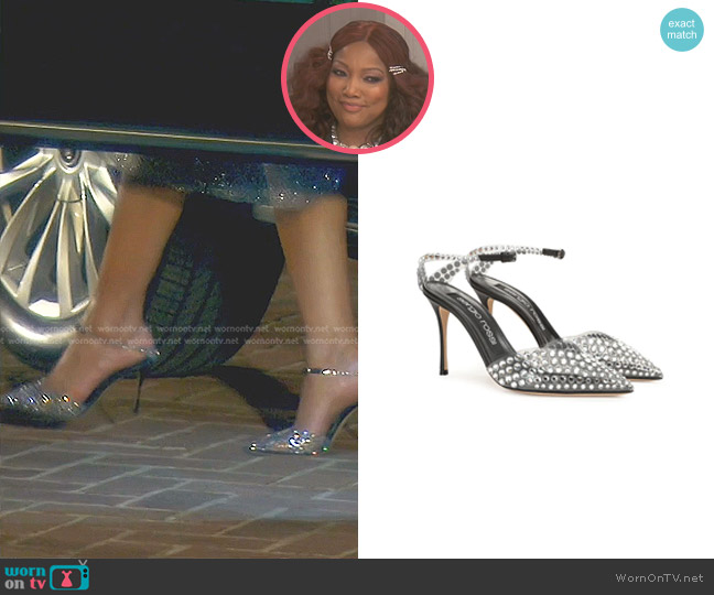 Sergio Rossi Godiva Sandal Heel worn by Garcelle Beauvais on The Real Housewives of Beverly Hills