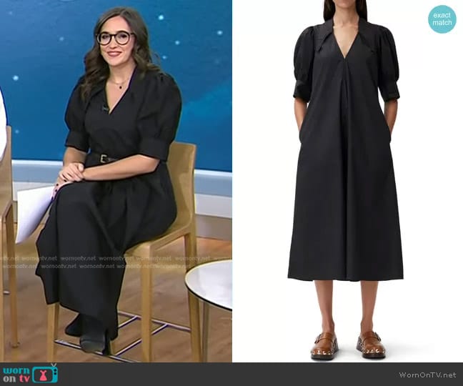 WornOnTV: Savannah’s black puff sleeve midi dress on Today | Savannah ...