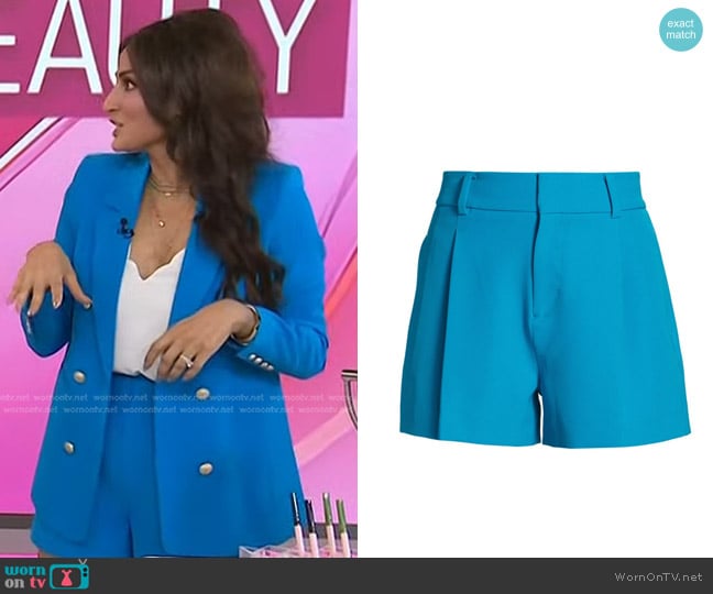 Generation Love Sena Crepe Shorts in Almafi Blue worn by Ami Desai on Today