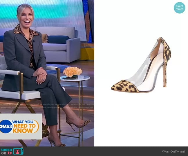 Gianvito Rossi Leopard-Print Calf Hair-PVC Pump worn by Dr. Jennifer Ashton on Good Morning America