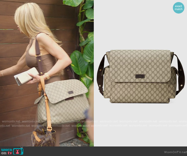 Gucci GG Plus Diaper Bag worn by Lisa Hochstein (Lisa Hochstein) on The Real Housewives of Miami