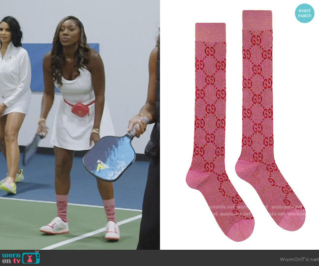 Gucci Lurex interlocking G socks worn by Wendy Osefo on The Real Housewives of Potomac