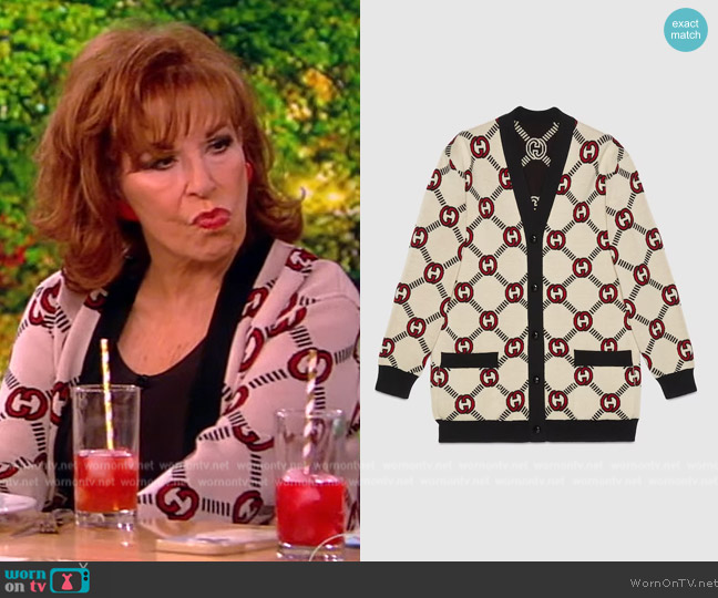 Gucci Reversible Interlocking G Wool Cardigan worn by Joy Behar on The View