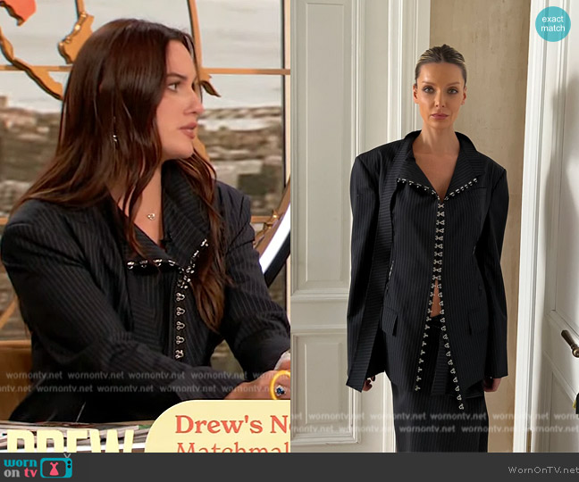 Eva Tsabriya Hooks Jacket and Skirt Suit worn by Hannah Berner on The Drew Barrymore Show