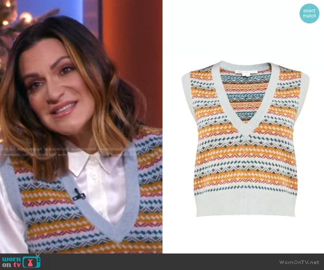 Veronica Beard Helenka Sweater Vest worn by Shoshana Bean on Good Morning America