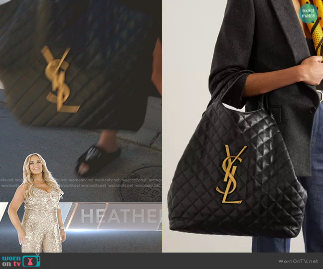 Saint Laurent Icare Embellished Quilted Leather Tote worn by Heather Gay on The Real Housewives of Salt Lake City