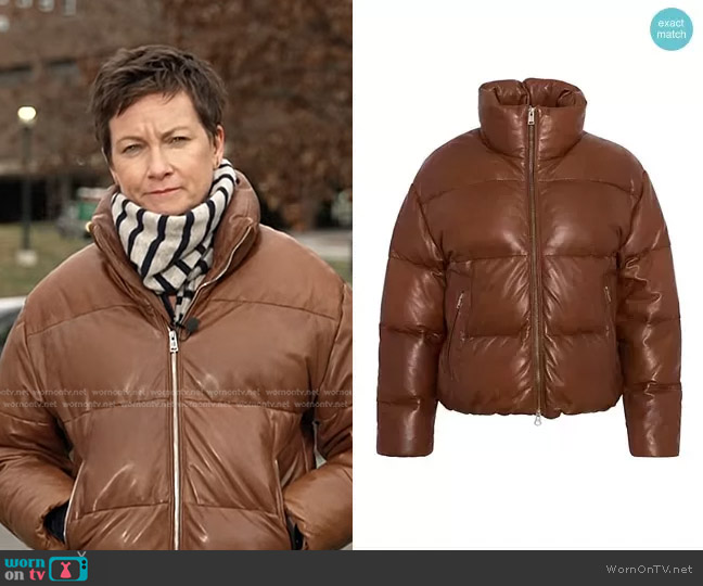 Lamarque Iris Leather Puffer Jacket worn by Stephanie Gosk on NBC News Daily