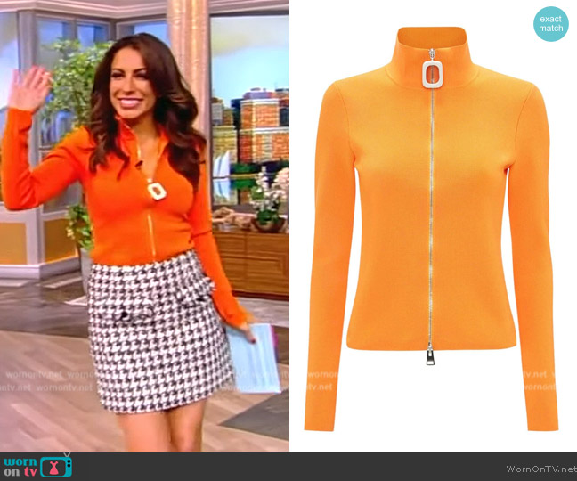 JW Anderson Fitted zip-up cardigan worn by Alyssa Farah Griffin on The View