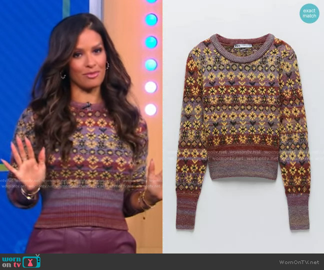 WornOnTV: Rocsi Diaz’s floral sweater on Good Morning America | Clothes