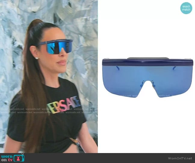 Jacques Marie Mage Connie Space Age Sunglasses worn by Angie Katsanevas on The Real Housewives of Salt Lake City