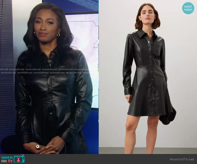 Jason Wu Collective Button Up Leather Dress worn by Brittany Bell on Good Morning America