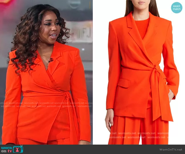 WornOnTV: Somara Theodore’s orange wrap blazer on Good Morning America ...
