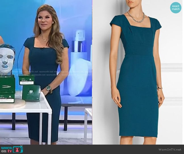 Roland Mouret Jeddler Tuck-Pleated Crepe Sheath Dress worn by Dr. Dendy Engelman on Today