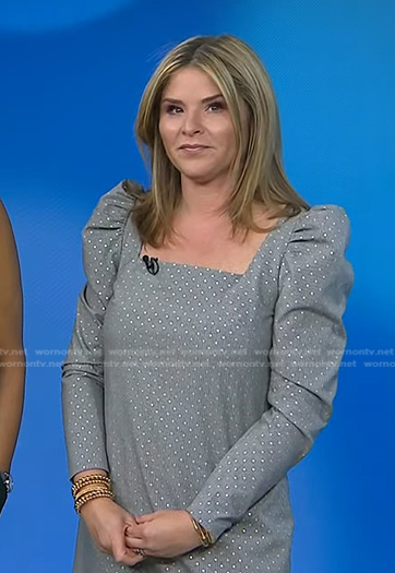 Jenna's grey dotted puff sleeve dress on Today