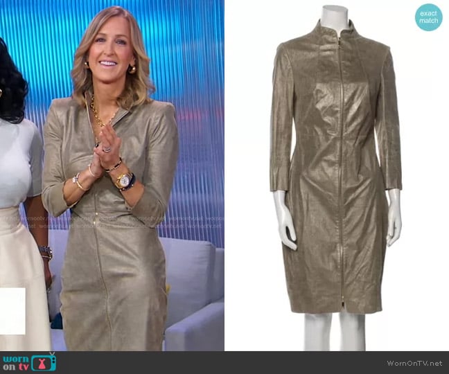 Jitrois Zip Front Knee Length Dress worn by Lara Spencer on Good Morning America