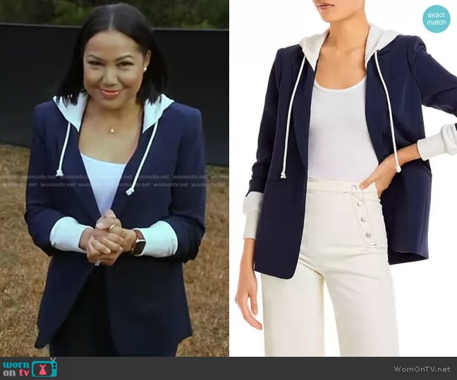 Cinq a Sept Khloe Blazer in Navy Ivory worn by Stephanie Ramos on Good Morning America