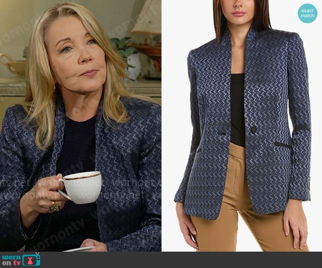 Lafayette 148 New York Darcy Wool-Blend Jacket worn by Nikki Reed Newman (Melody Thomas-Scott) on The Young and the Restless