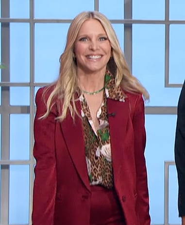 Lauralee Bell's floral print blouse and satin blazer on The Talk