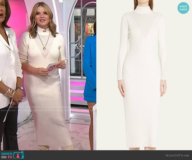 Lela Rose Cashmere Textured Sheath Dress worn by Jenna Bush Hager on Today