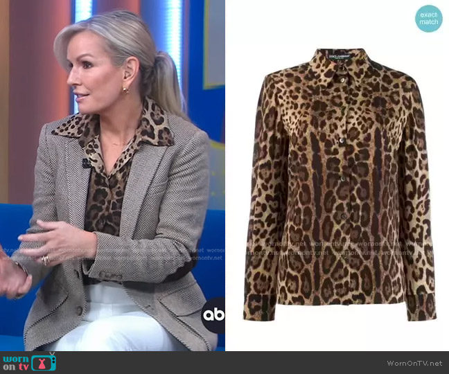WornOnTV: Jennifer’s leopard blouse and herringbone blazer on Good ...