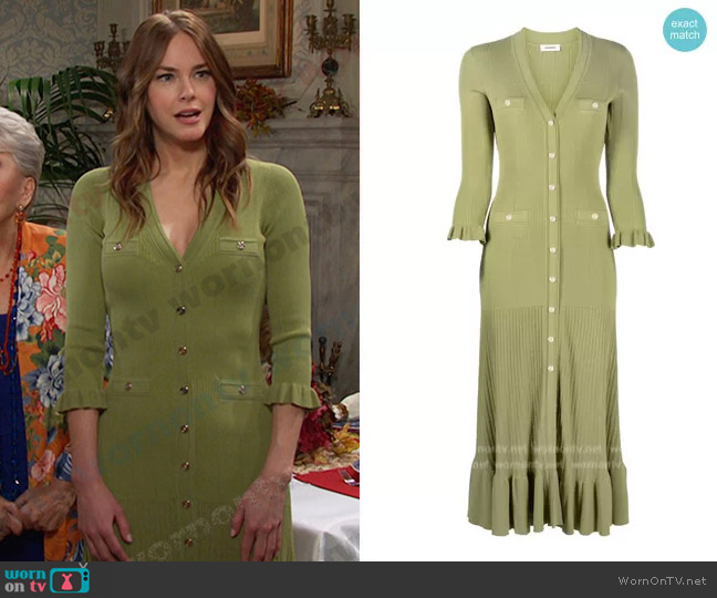 WornOnTV: Stephanie’s green button down ribbed dress on Days of our ...