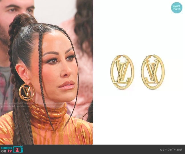 Louis Vuitton Louise Hoop Earrings worn by Angie Katsanevas on The Real Housewives of Salt Lake City