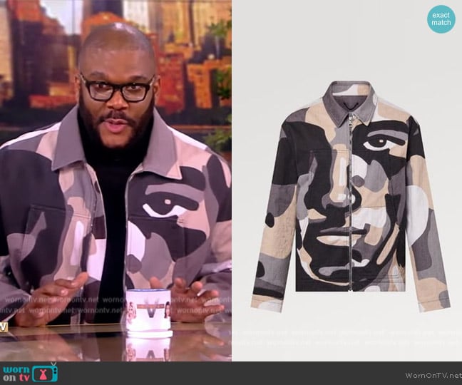 Louis Vuitton Camouflage Monogram Denim Blended Fabrics worn by Tyler Perry on The View