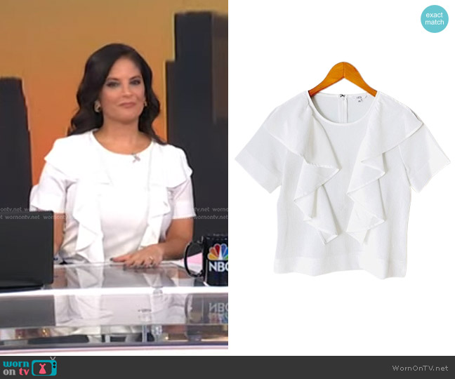 Lucca Ruffle Short Sleeve Blouse worn by Darlene Rodriguez on Today