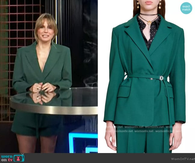 Maje Notch Collar Belted Blazer worn by Keltie Knight on E! News