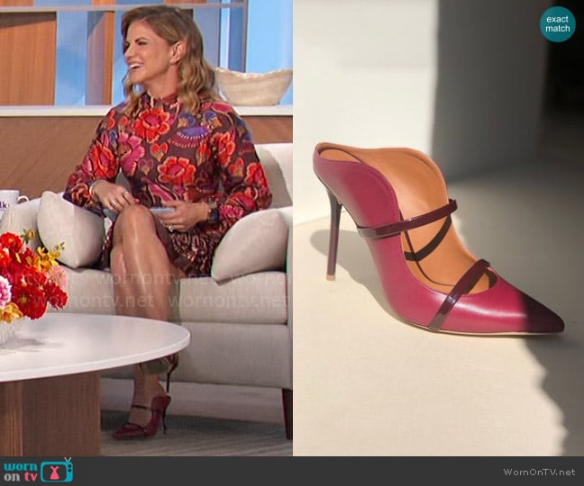 Malone Souliers Maureen Mules worn by Natalie Morales on The Talk