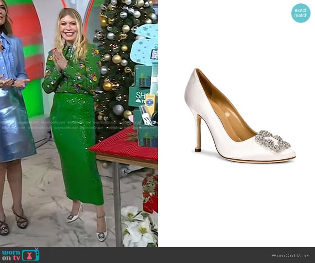 Manolo Blahnik Hangisi 105 Satin Heel worn by Jill Martin on Today