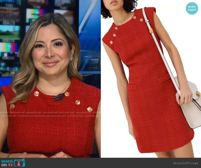 Marella Calenda Tweed Fit and Flare Dress worn by Silvana Henao on NBC News Daily