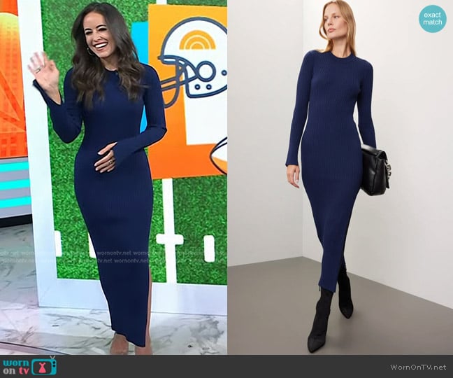 Marina Moscone Collective Midi Crew Neck Sheath Dress worn by Kaylee Hartung on Today